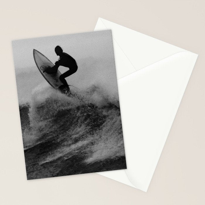 Surf black white Stationery Card Gallery Image 2