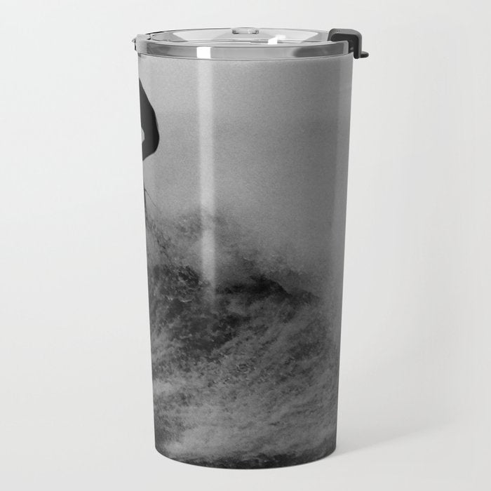 Surf black white Travel Mug Gallery Image 2