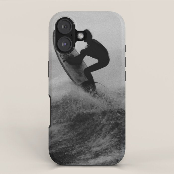 Surf black white iPhone Case Gallery Image 1