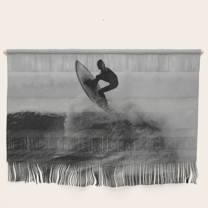 Surf black white Wall Hanging Gallery Image 1