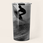 Surf black white Travel Mug Gallery Image 1