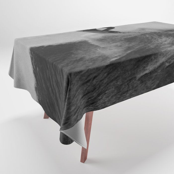 Surf black white Tablecloth Gallery Image 1