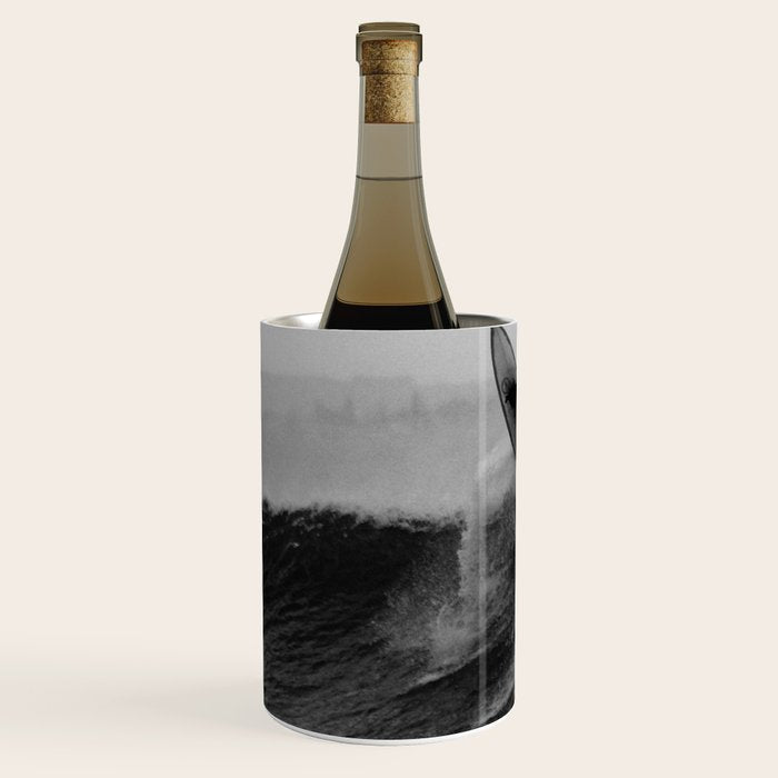 Surf black white Wine Chiller Gallery Image 2
