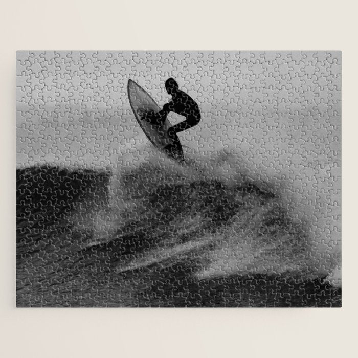 Surf black white Jigsaw Puzzle Gallery Image 1
