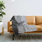 Surf black white Throw Blanket Gallery Image 1