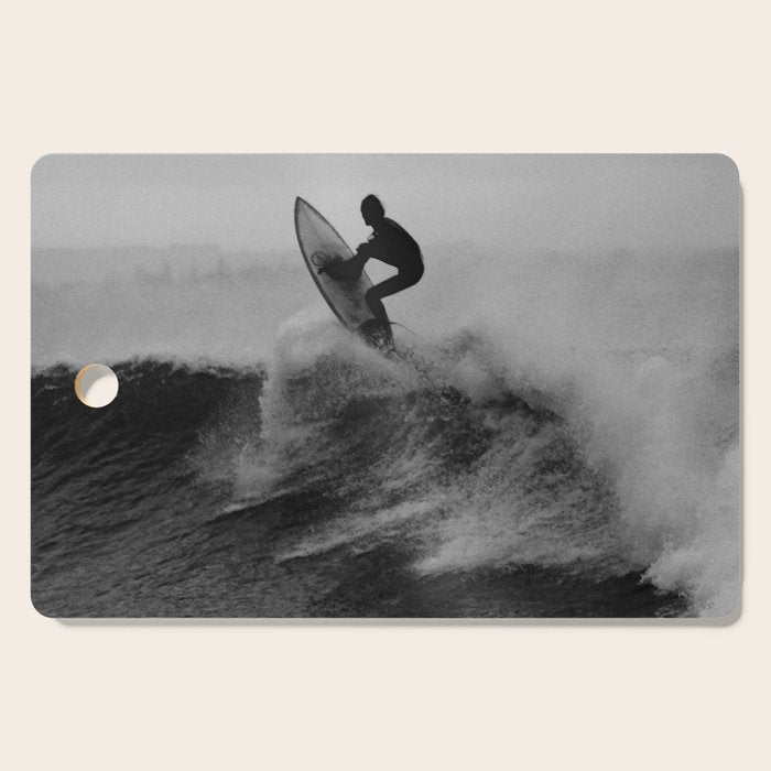 Surf black white Cutting Board Gallery Image 1