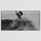 Surf black white Desk Mat Gallery Image 3