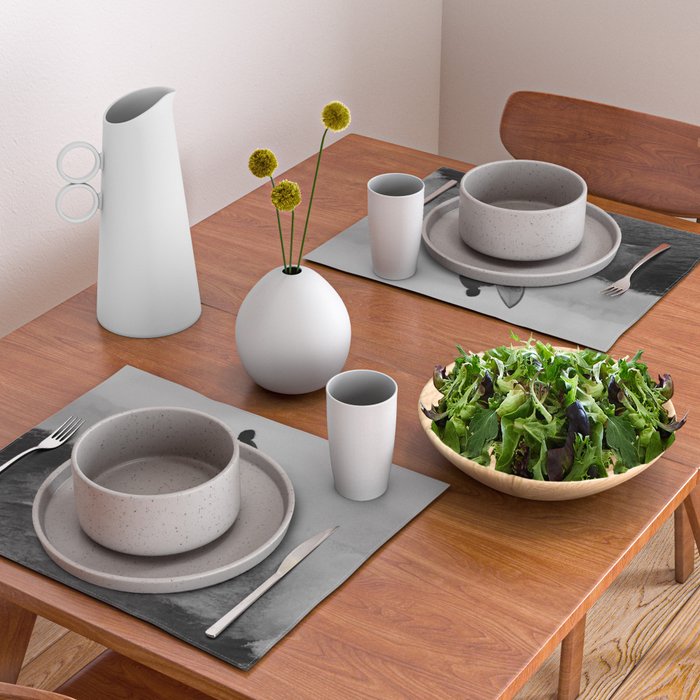 Surf black white Placemat Gallery Image 2