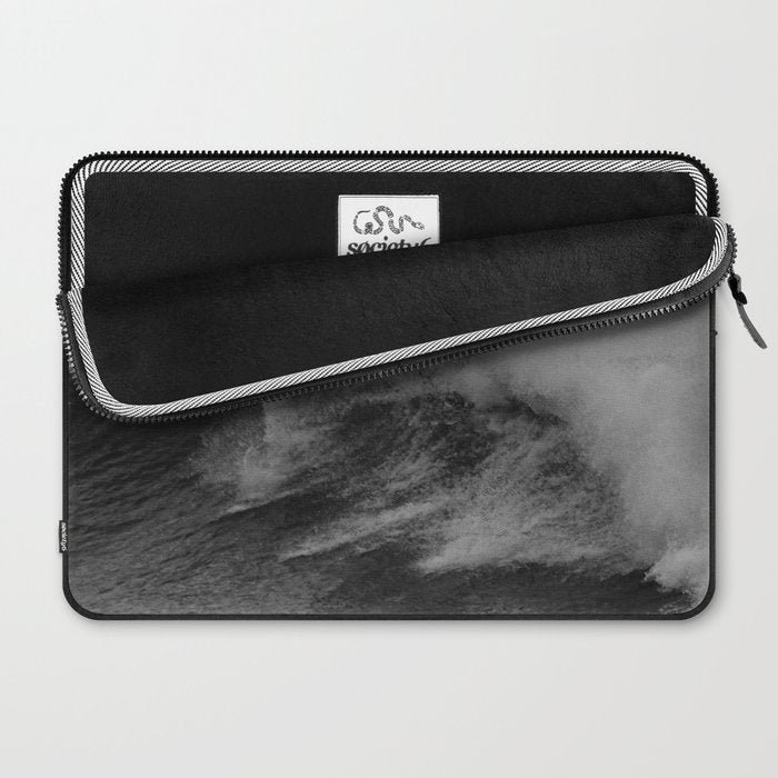 Surf black white Laptop Sleeve Gallery Image 2