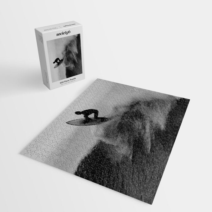 Surf black white Jigsaw Puzzle Gallery Image 2