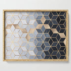 Soft Blue Gradient Cubes Serving Tray Gallery Image 1