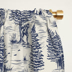 Bigfoot / Sasquatch Toile de Jouy in Blue Window Curtain Gallery Image 2