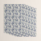 Bigfoot / Sasquatch Toile de Jouy in Blue Wrapping Paper Gallery Image 3