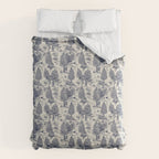 Bigfoot / Sasquatch Toile de Jouy in Blue Comforter Gallery Image 6