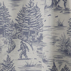 Bigfoot / Sasquatch Toile de Jouy in Blue Window Curtain Gallery Image 4