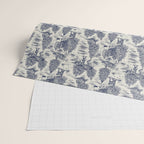 Bigfoot / Sasquatch Toile de Jouy in Blue Wrapping Paper Gallery Image 2