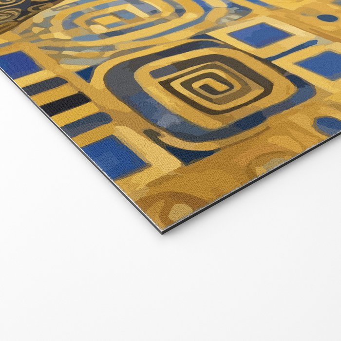Gustav Klimt Style Dog with Blue and Gold Patterns Welcome Mat Gallery Image 2