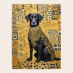 Gustav Klimt Style Dog with Blue and Gold Patterns Poster Gallery Image 4