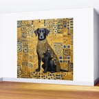Gustav Klimt Style Dog with Blue and Gold Patterns Wall Mural Gallery Image 2