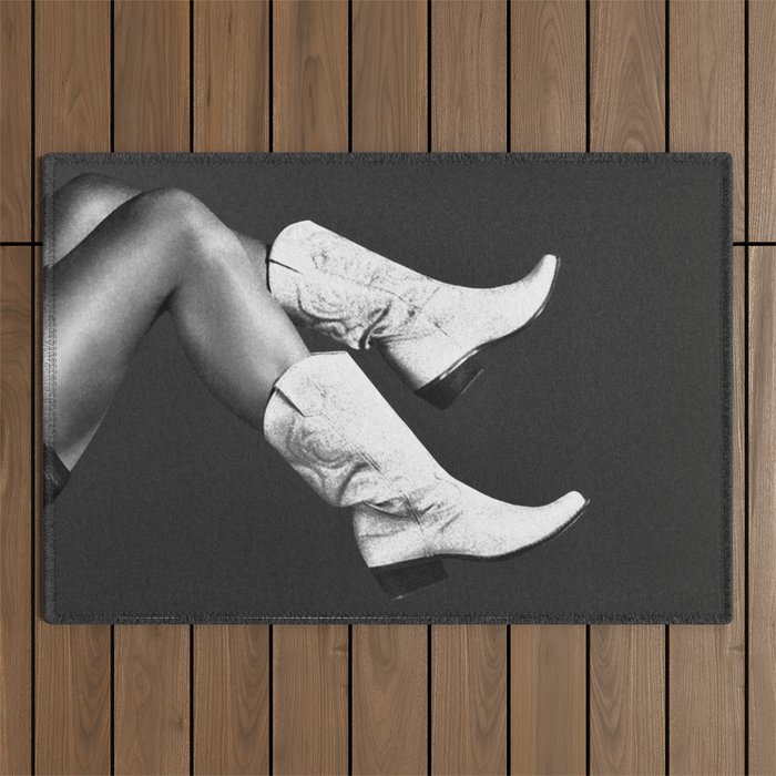 These Boots - Noir II / Black & White Outdoor Rug Gallery Image 1