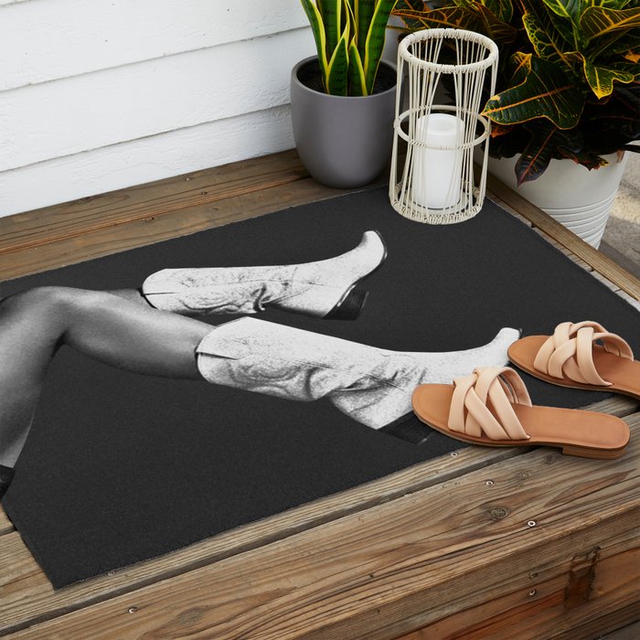 These Boots - Noir II / Black & White Outdoor Rug Gallery Image 2
