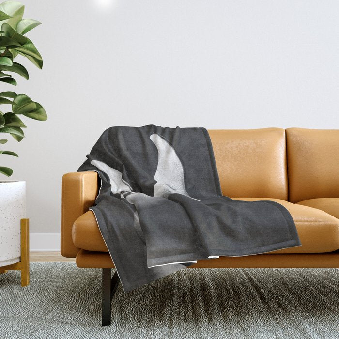 These Boots - Noir II / Black & White Throw Blanket Gallery Image 1
