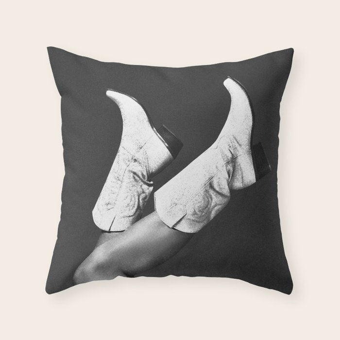 These Boots - Noir II / Black & White Throw Pillow Gallery Image 6