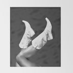 These Boots - Noir II / Black & White Throw Blanket Gallery Image 2