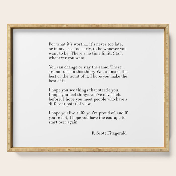 fitzgerald for what it's worth Serving Tray Gallery Image 1