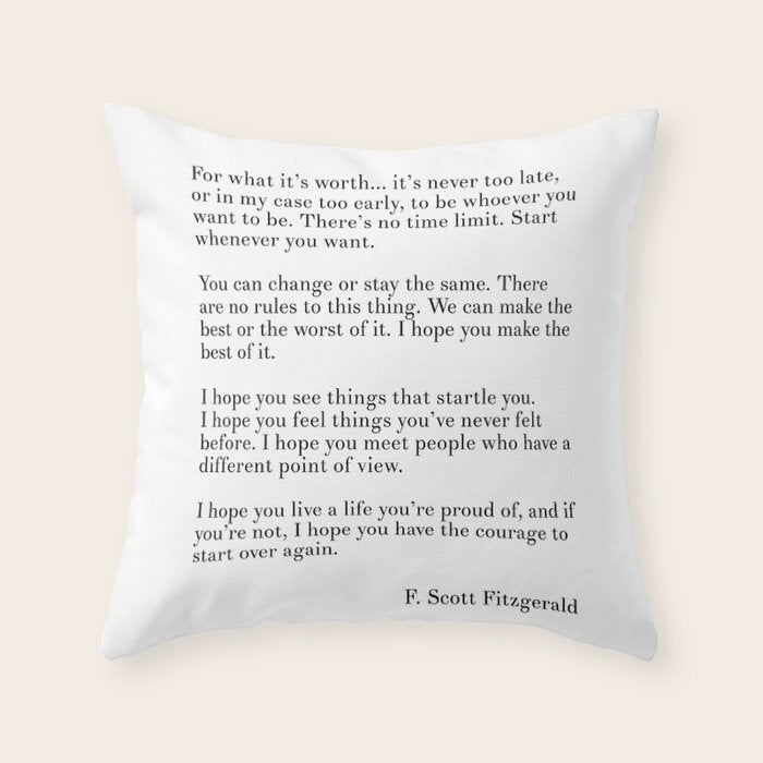fitzgerald for what it's worth Throw Pillow Gallery Image 6