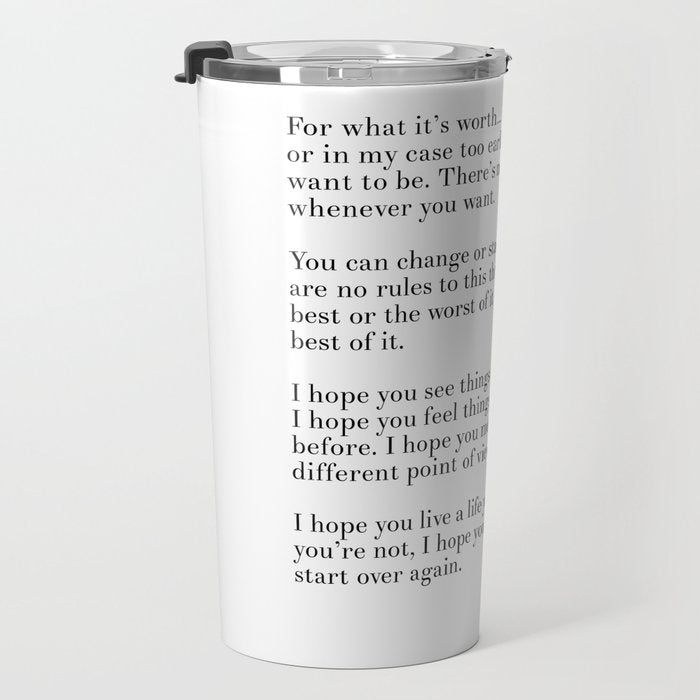 fitzgerald for what it's worth Travel Mug Gallery Image 3