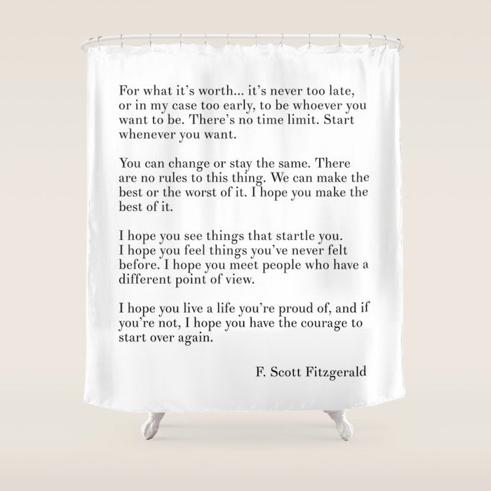 fitzgerald for what it's worth Shower Curtain Gallery Image 1
