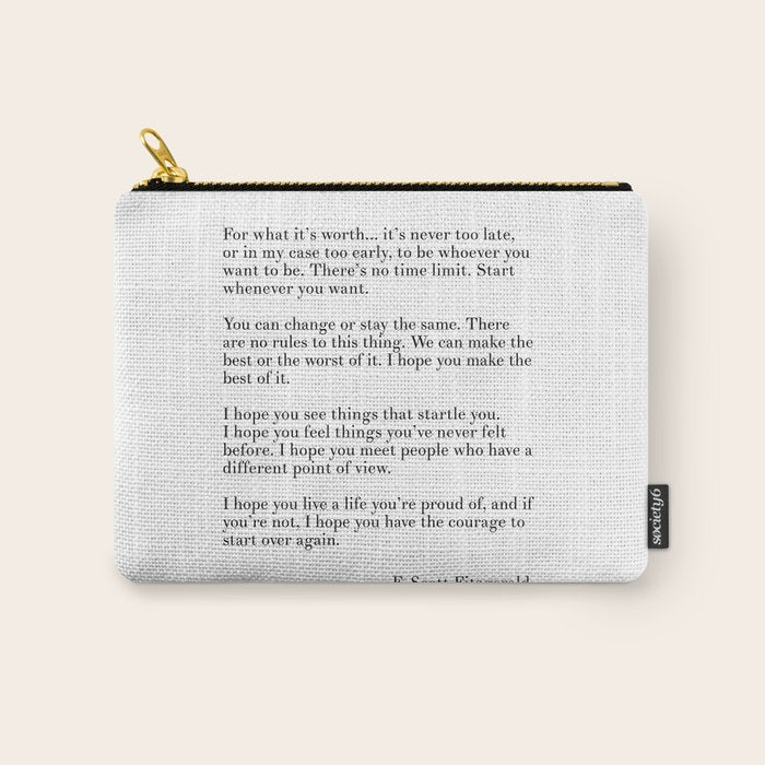 fitzgerald for what it's worth Carry All Pouch Gallery Image 1