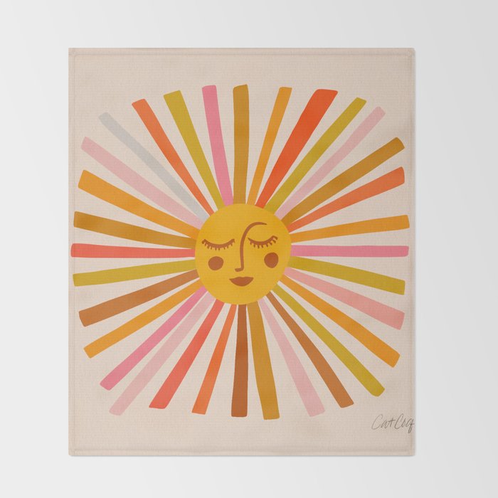 Sunshine - Retro Ochre Palette Throw Blanket Gallery Image 2