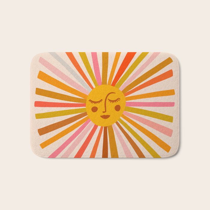 Sunshine - Retro Ochre Palette Bath Mat Gallery Image 1