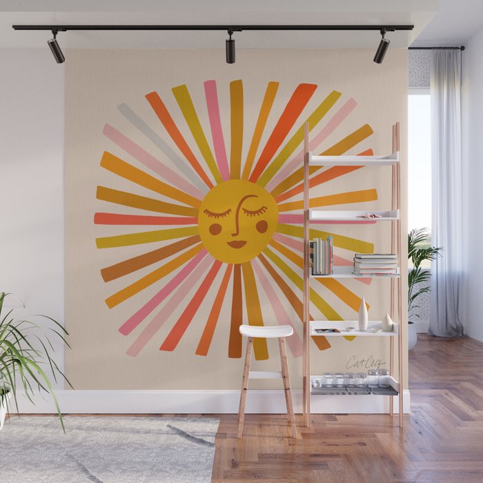 Sunshine - Retro Ochre Palette Wall Mural Gallery Image 1