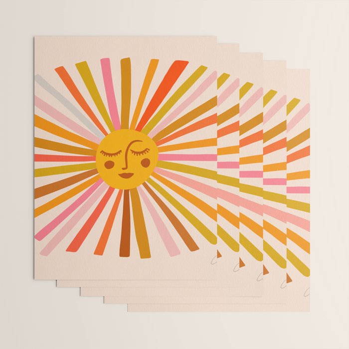 Sunshine - Retro Ochre Palette Wrapping Paper Gallery Image 3