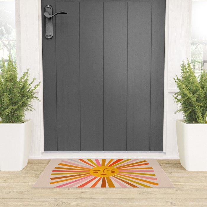 Sunshine - Retro Ochre Palette Welcome Mat Gallery Image 3