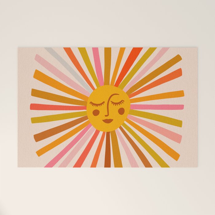 Sunshine - Retro Ochre Palette Welcome Mat Gallery Image 1