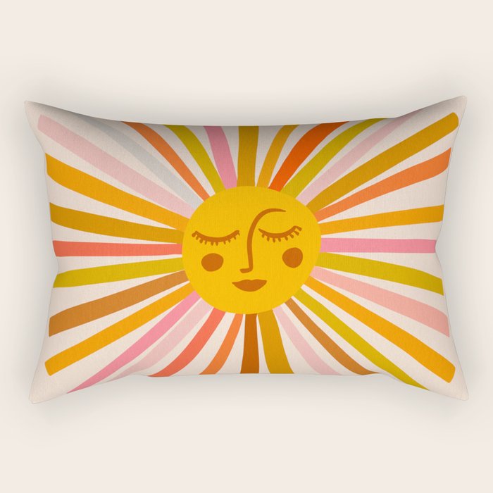 Sunshine - Retro Ochre Palette Rectangular Pillow Gallery Image 1