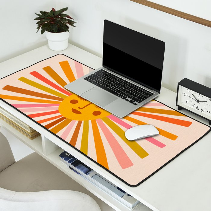 Sunshine - Retro Ochre Palette Desk Mat Gallery Image 2