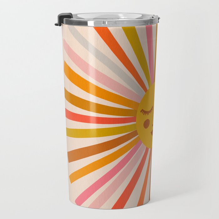 Sunshine - Retro Ochre Palette Travel Mug Gallery Image 3