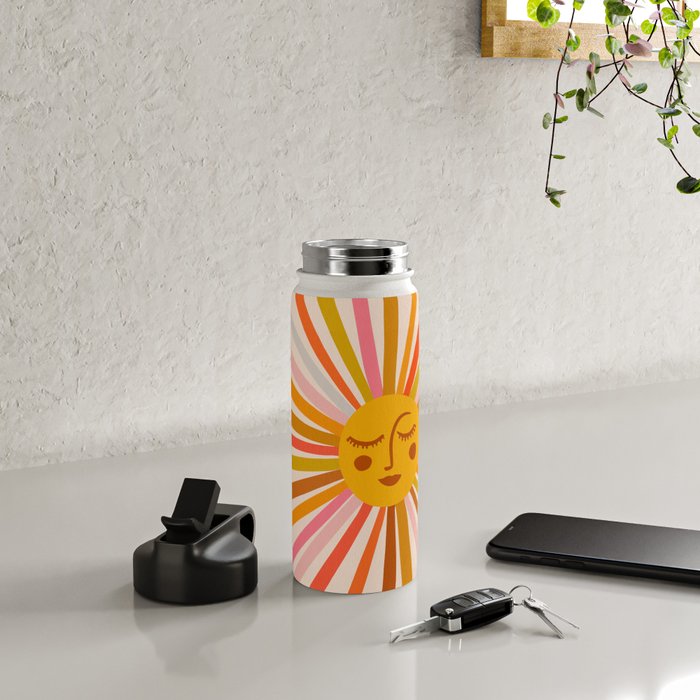 Sunshine - Retro Ochre Palette Water Bottle Gallery Image 4