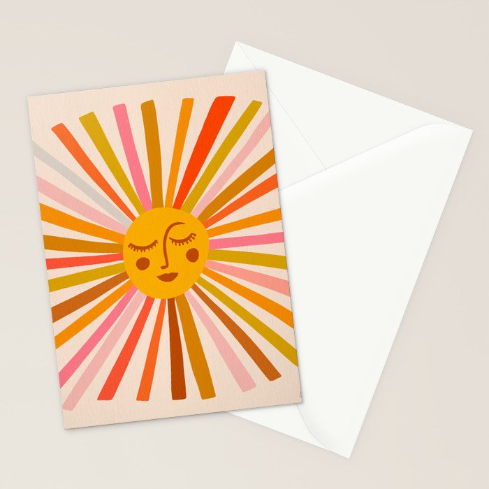 Sunshine - Retro Ochre Palette Stationery Card Gallery Image 2