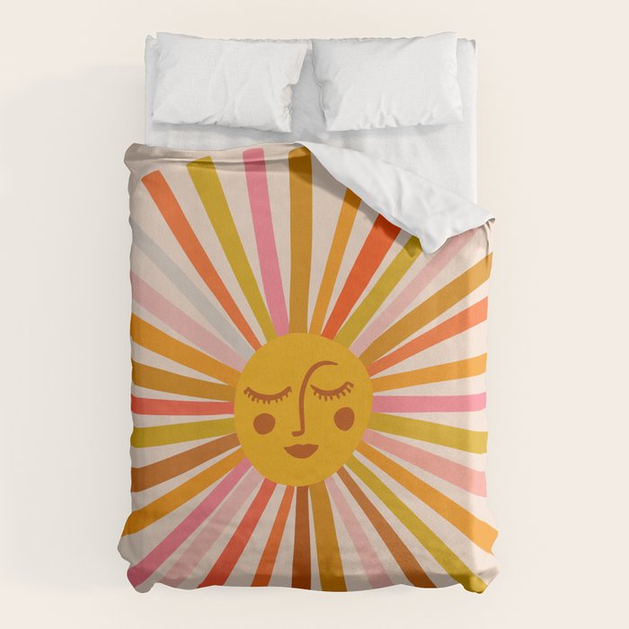 Sunshine â Retro Ochre Palette Duvet Cover Gallery Image 1