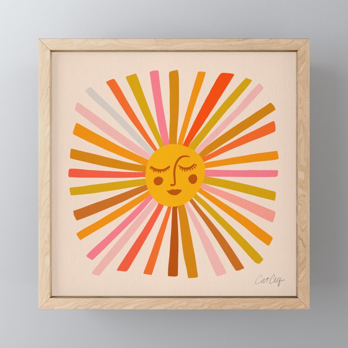 Sunshine â Retro Ochre Palette Mini Art Print Gallery Image 1