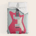 Retro 60s Surf Rock Electric Guitar - Slate Comforter Gallery Image 6
