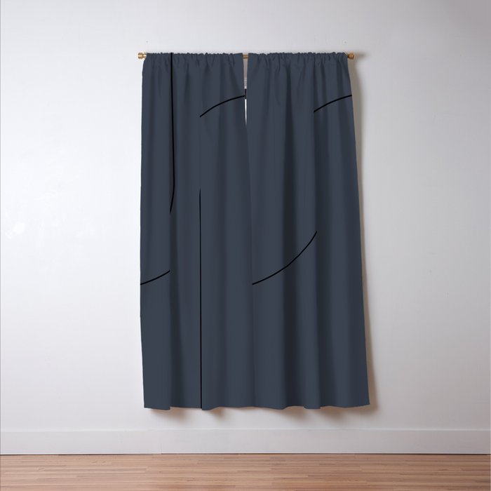 Modern Minimal Line Abstract XXXI Window Curtain Gallery Image 3