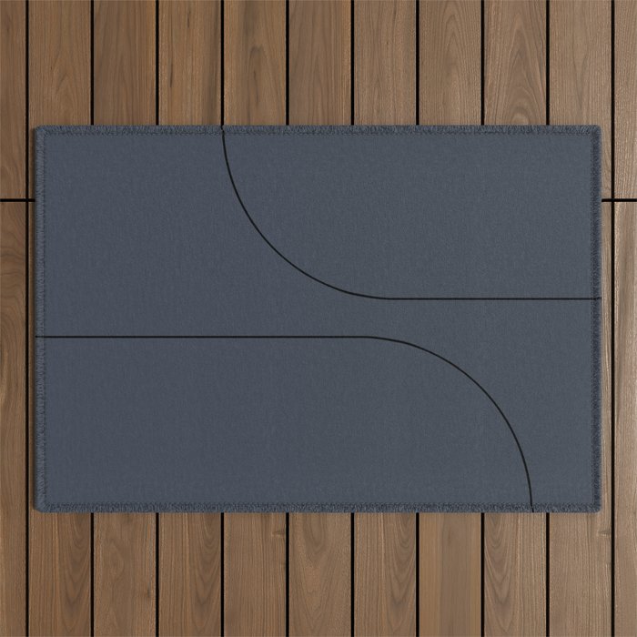 Modern Minimal Line Abstract XXXI Outdoor Rug Gallery Image 1