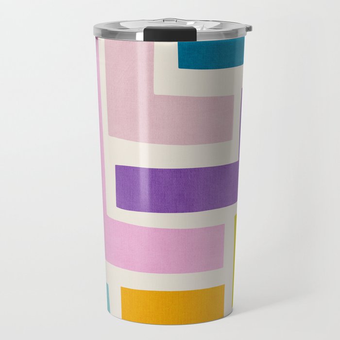 Pastel Colorful Modern Artwork Travel Mug Gallery Image 1